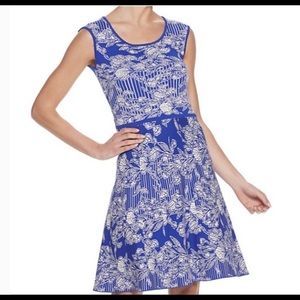 Nina Leonard floral sweater dress xs